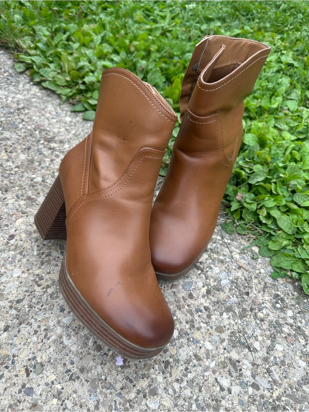 Ana memory foam Women’s Brown Platform Ankle Boots - Stylish High Heel Booties